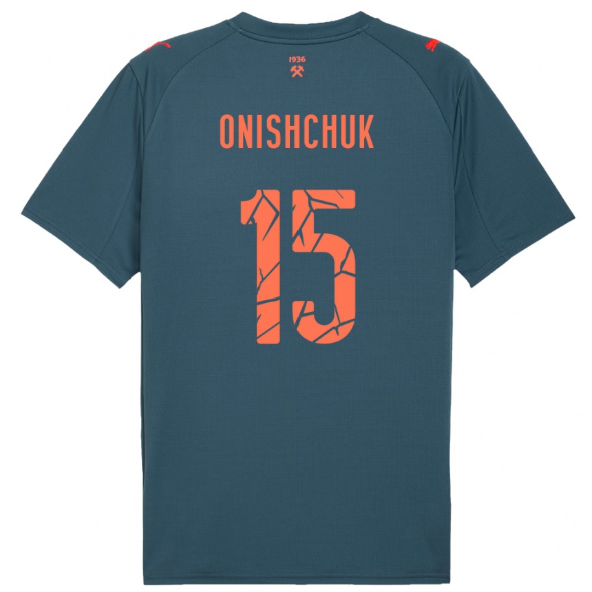 גברים כדורגל Yegor Onishchuk #15 כחול נייבי אדום הרחק ג'רזי 2025/26