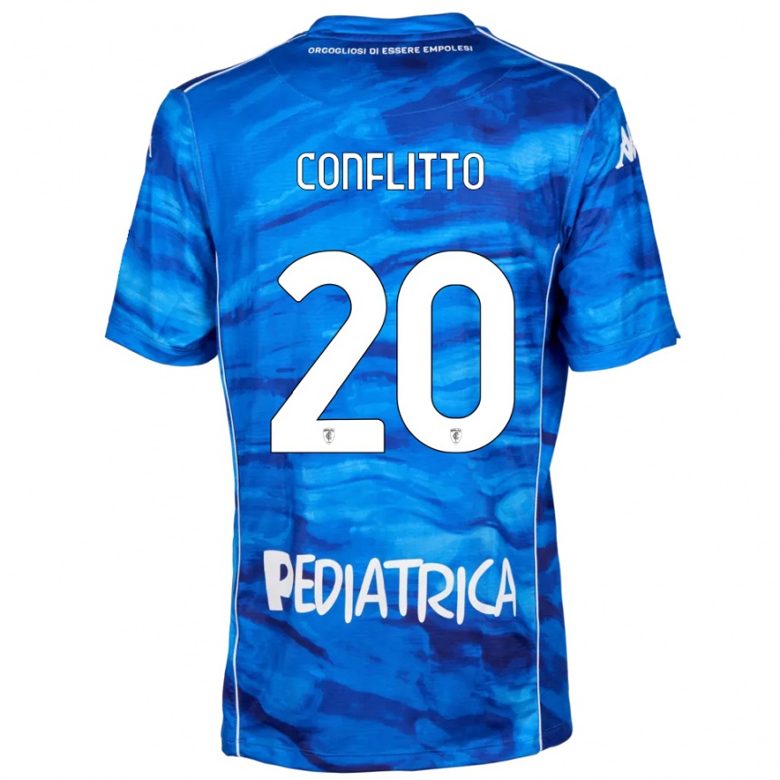 נשים כדורגל Tommaso Conflitto #20 כחול לבן ג'רזי ביתית 2025/26