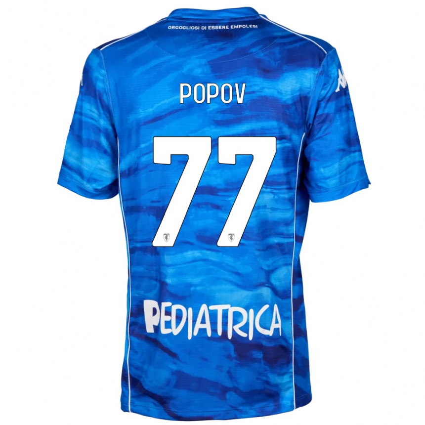 נשים כדורגל Bogdan Popov #77 כחול לבן ג'רזי ביתית 2025/26