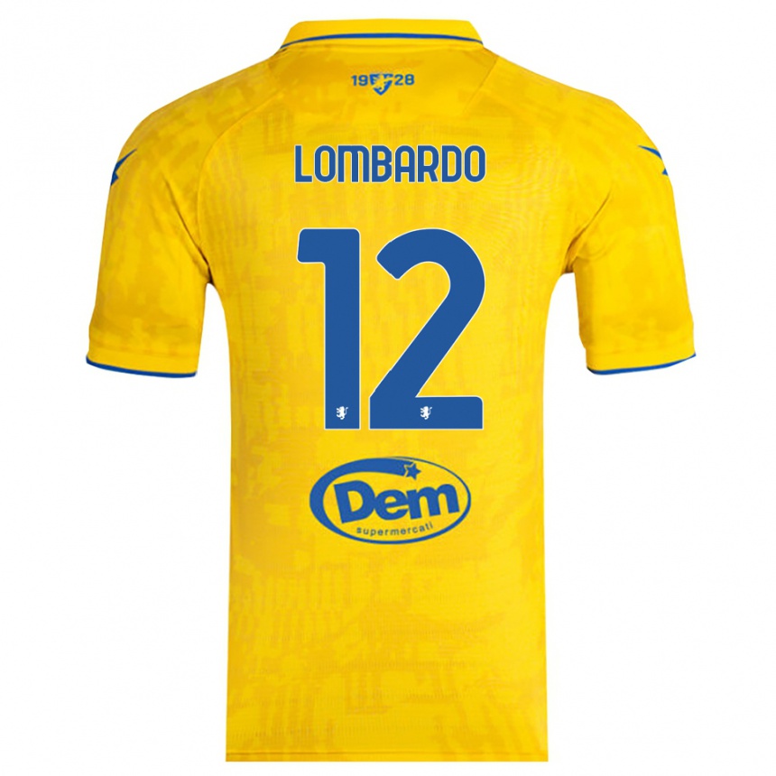 נשים כדורגל Alessandro Lombardo #12 צהוב כחול ג'רזי ביתית 2025/26