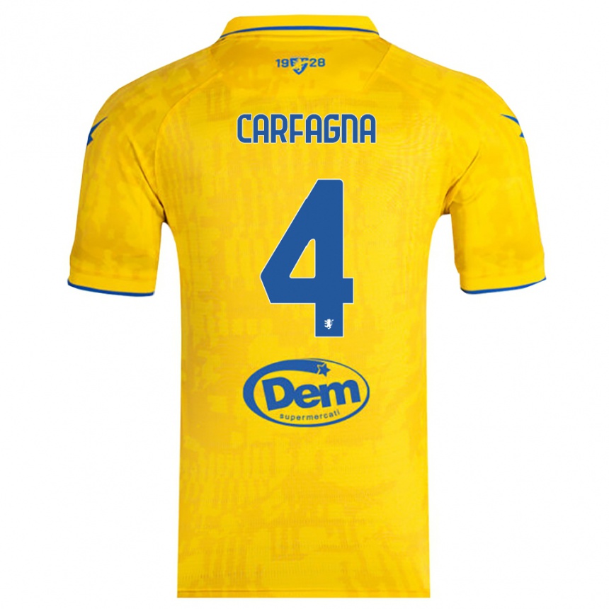 נשים כדורגל Matteo Carfagna #4 צהוב כחול ג'רזי ביתית 2025/26