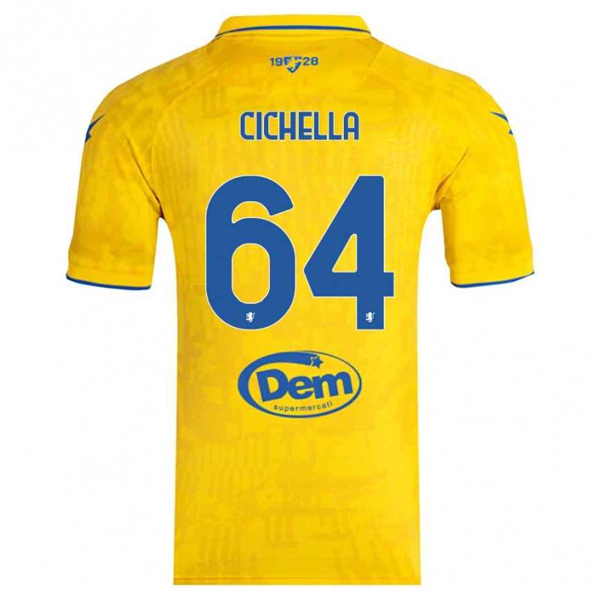 נשים כדורגל מתאו צ'יצ'לה #64 צהוב כחול ג'רזי ביתית 2025/26
