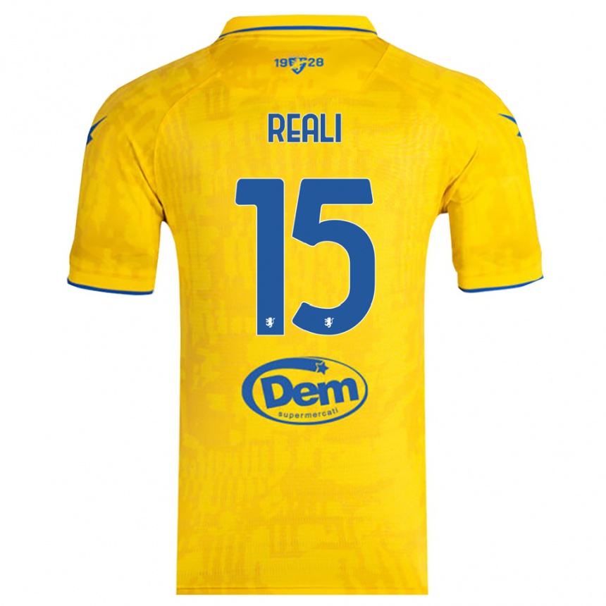 נשים כדורגל Tommaso Reali #15 צהוב כחול ג'רזי ביתית 2025/26