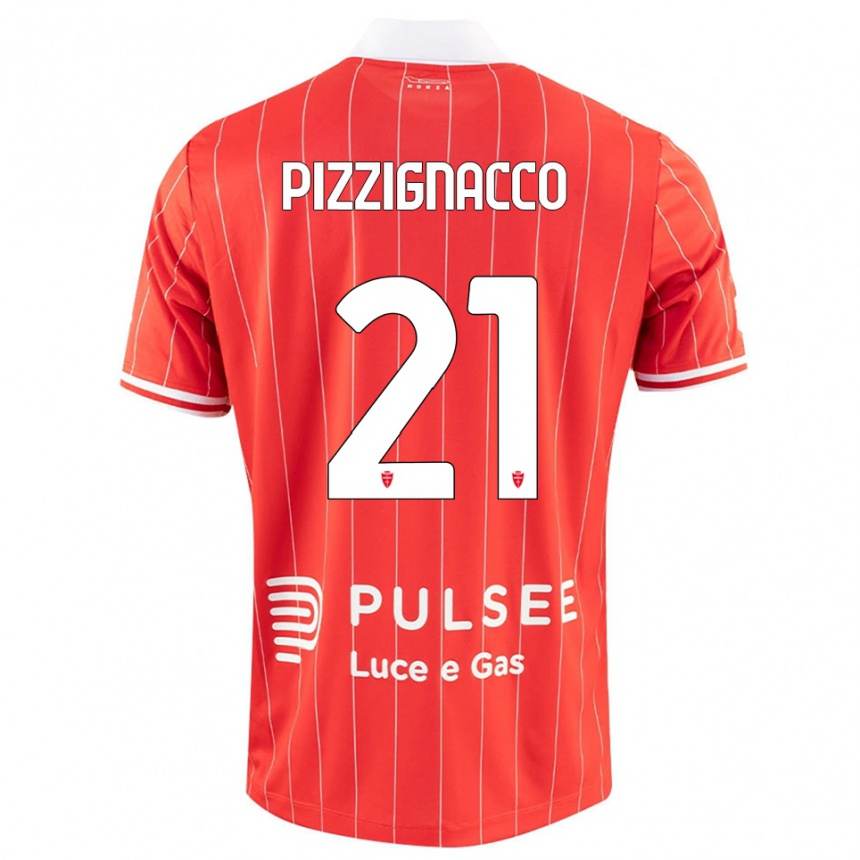 נשים כדורגל Semuel Pizzignacco #21 אדום לבן ג'רזי ביתית 2025/26