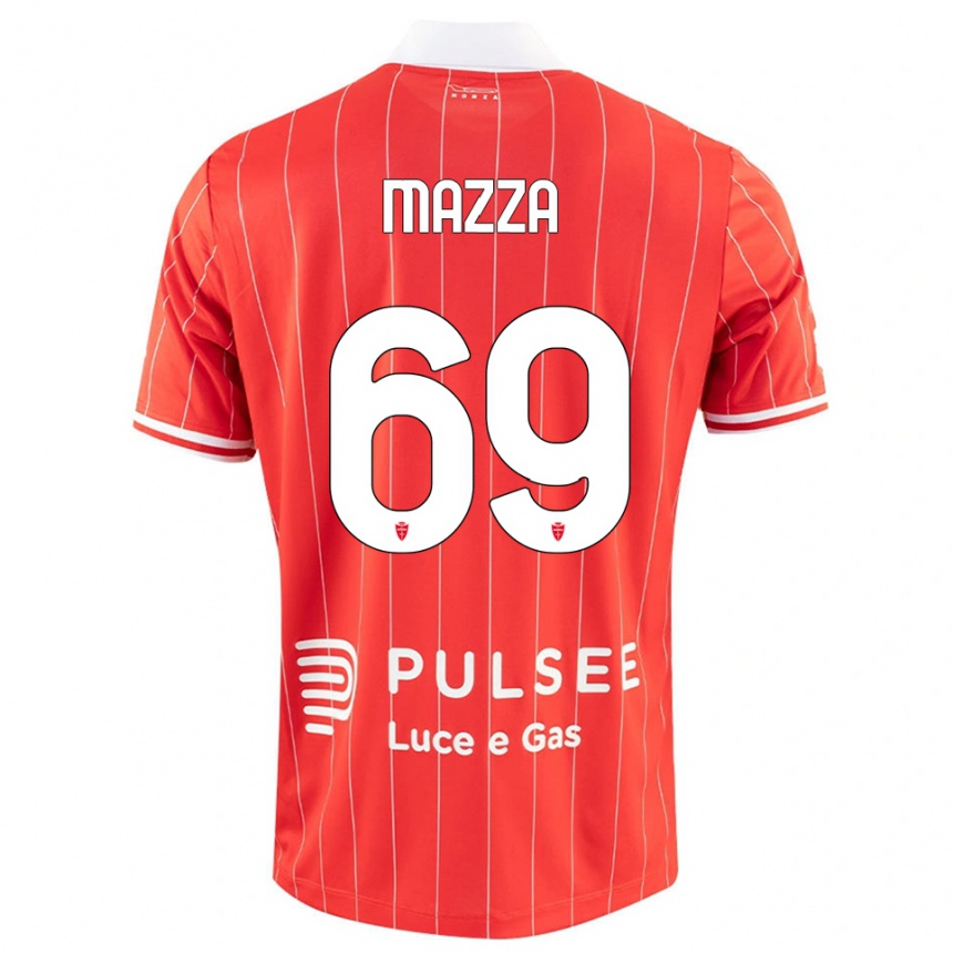 נשים כדורגל Andrea Mazza #69 אדום לבן ג'רזי ביתית 2025/26