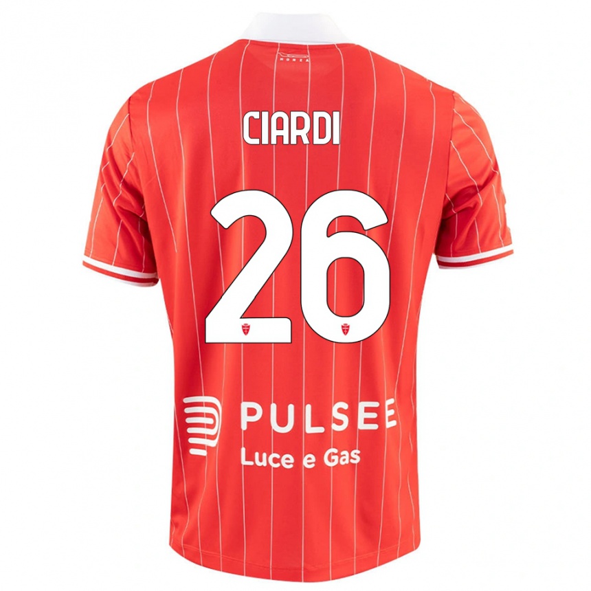 נשים כדורגל טומאסו קיארדי #26 אדום לבן ג'רזי ביתית 2025/26