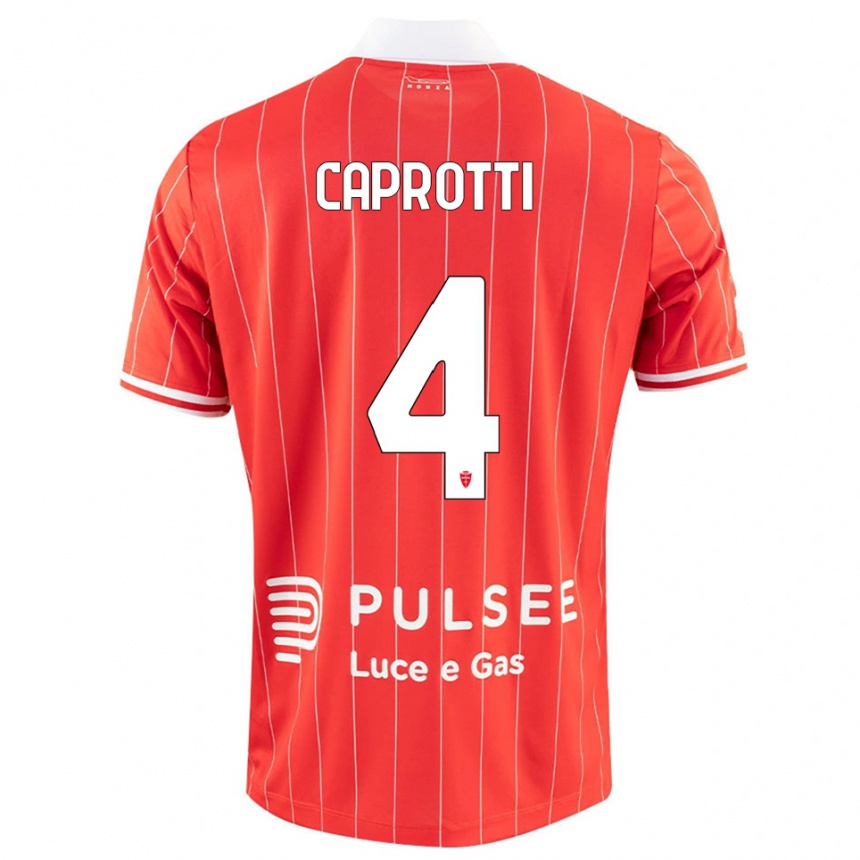 נשים כדורגל Carlo Caprotti #4 אדום לבן ג'רזי ביתית 2025/26