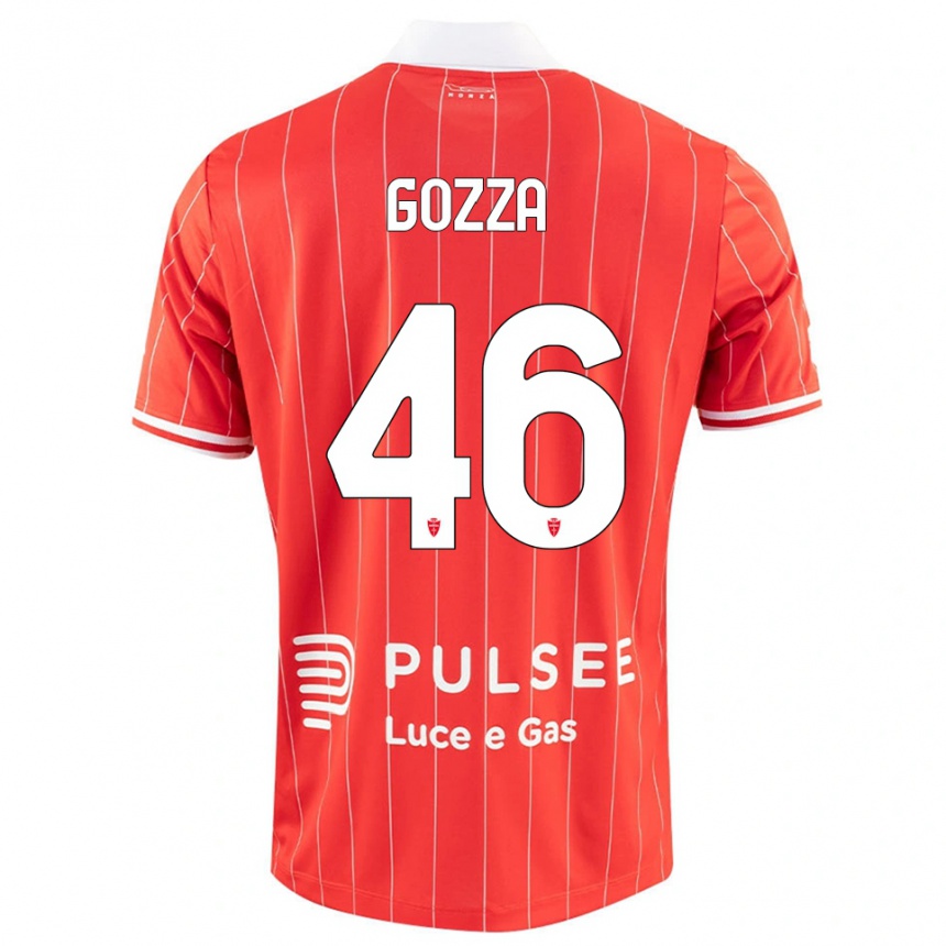 נשים כדורגל Luca Gozza #46 אדום לבן ג'רזי ביתית 2025/26