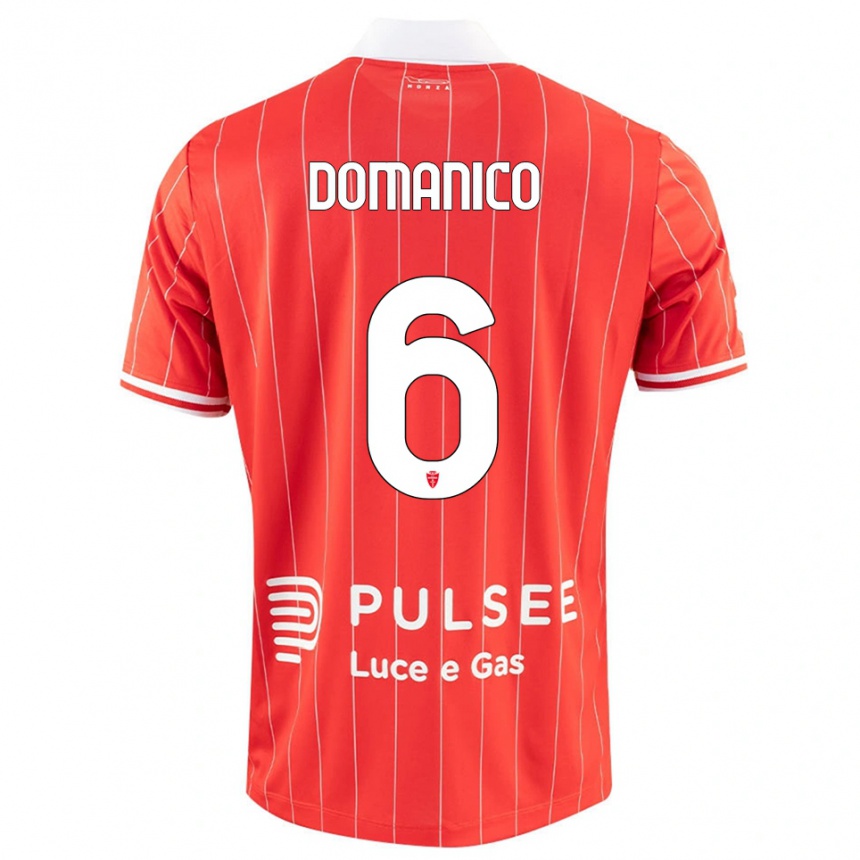 נשים כדורגל סאבריו דומניקו #6 אדום לבן ג'רזי ביתית 2025/26