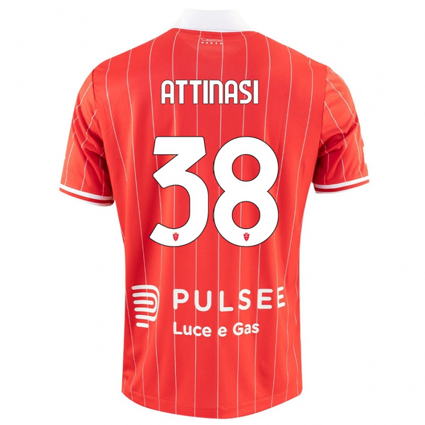 נשים כדורגל Mattia Attinasi #38 אדום לבן ג'רזי ביתית 2025/26