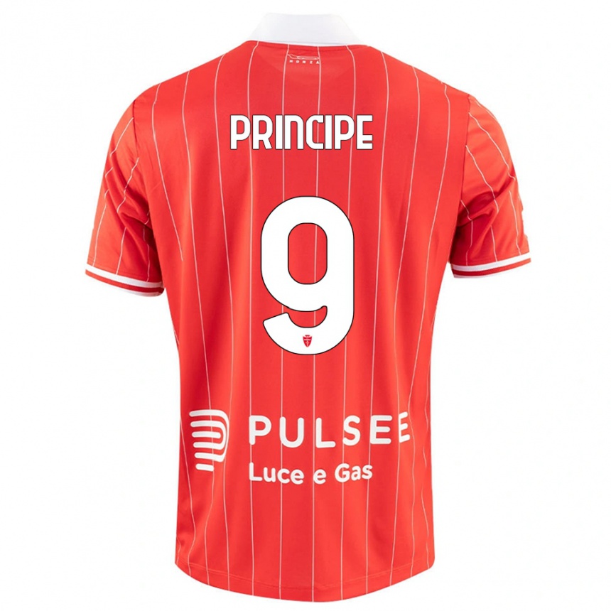 נשים כדורגל Tommaso Principe #9 אדום לבן ג'רזי ביתית 2025/26