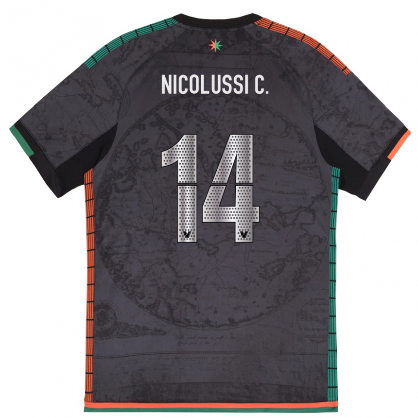 נשים כדורגל הנס ניקולוסי קאוויליה #14 אפור כהה ג'רזי ביתית 2025/26
