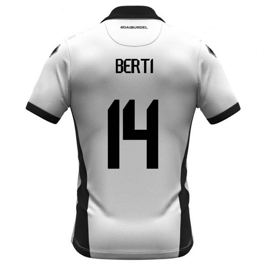 נשים כדורגל טומאסו ברטי #14 לבן שחור כתום ג'רזי ביתית 2025/26