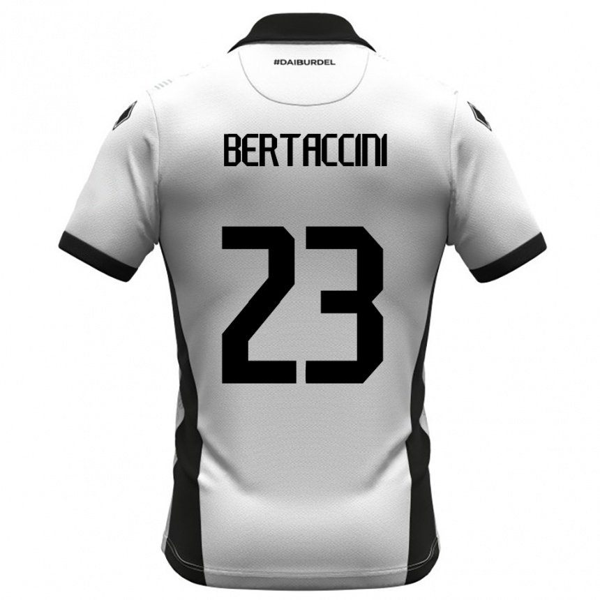 נשים כדורגל פיליפו ברטאצ׳יני #23 לבן שחור כתום ג'רזי ביתית 2025/26