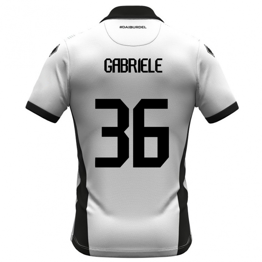 נשים כדורגל Tommaso Gabriele #36 לבן שחור כתום ג'רזי ביתית 2025/26