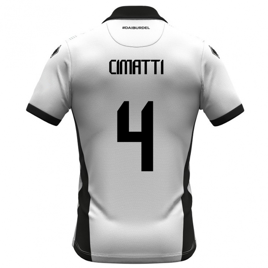 נשים כדורגל Edoardo Cimatti #4 לבן שחור כתום ג'רזי ביתית 2025/26