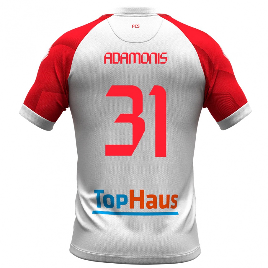 נשים כדורגל מריוס אדמוניס #31 לבן אדום ג'רזי ביתית 2025/26