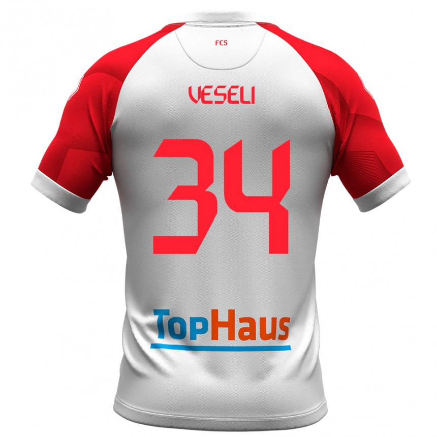 נשים כדורגל פרדריק וסלי #34 לבן אדום ג'רזי ביתית 2025/26