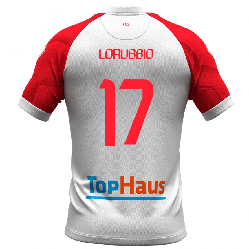 נשים כדורגל דומניקו לורוביו #17 לבן אדום ג'רזי ביתית 2025/26