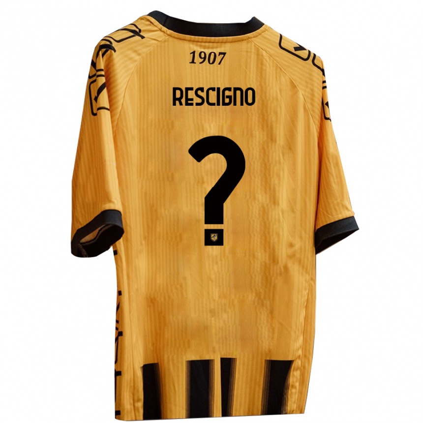 נשים כדורגל Carlo Rescigno #0 צהוב שחור ג'רזי ביתית 2025/26