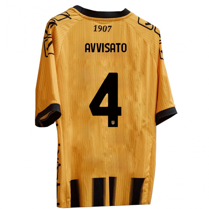 נשים כדורגל טומאסו אבוויסטו #4 צהוב שחור ג'רזי ביתית 2025/26