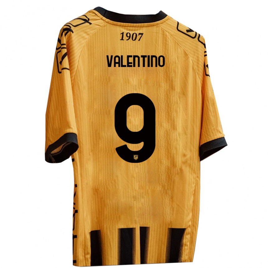 נשים כדורגל Antonio Valentino #9 צהוב שחור ג'רזי ביתית 2025/26