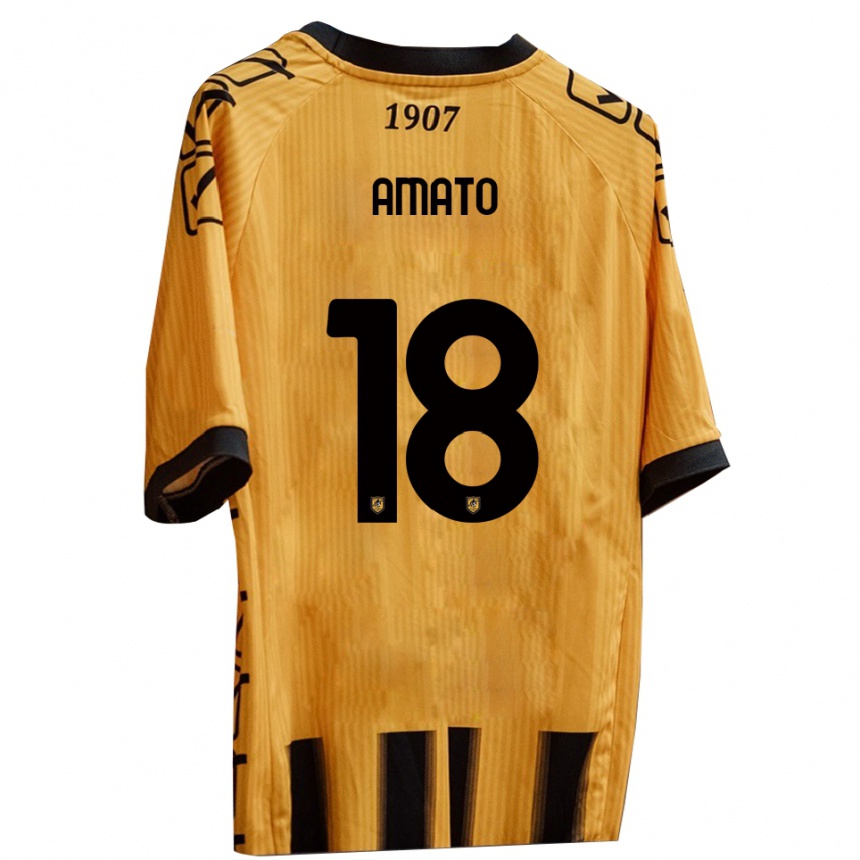 נשים כדורגל Pasquale Amato #18 צהוב שחור ג'רזי ביתית 2025/26