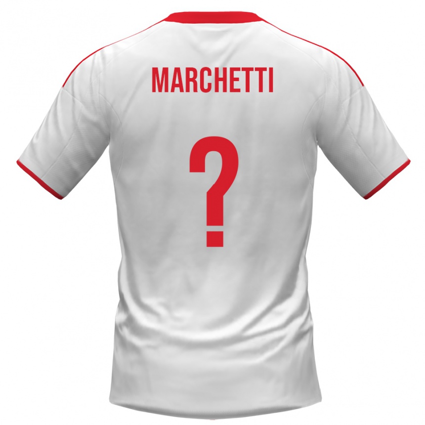 נשים כדורגל Francesco Marchetti #0 לבן אדום ג'רזי ביתית 2025/26