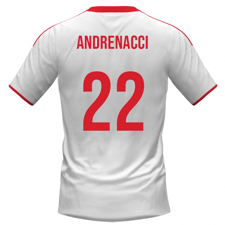 נשים כדורגל לורנצו אנדרנצ'י #22 לבן אדום ג'רזי ביתית 2025/26