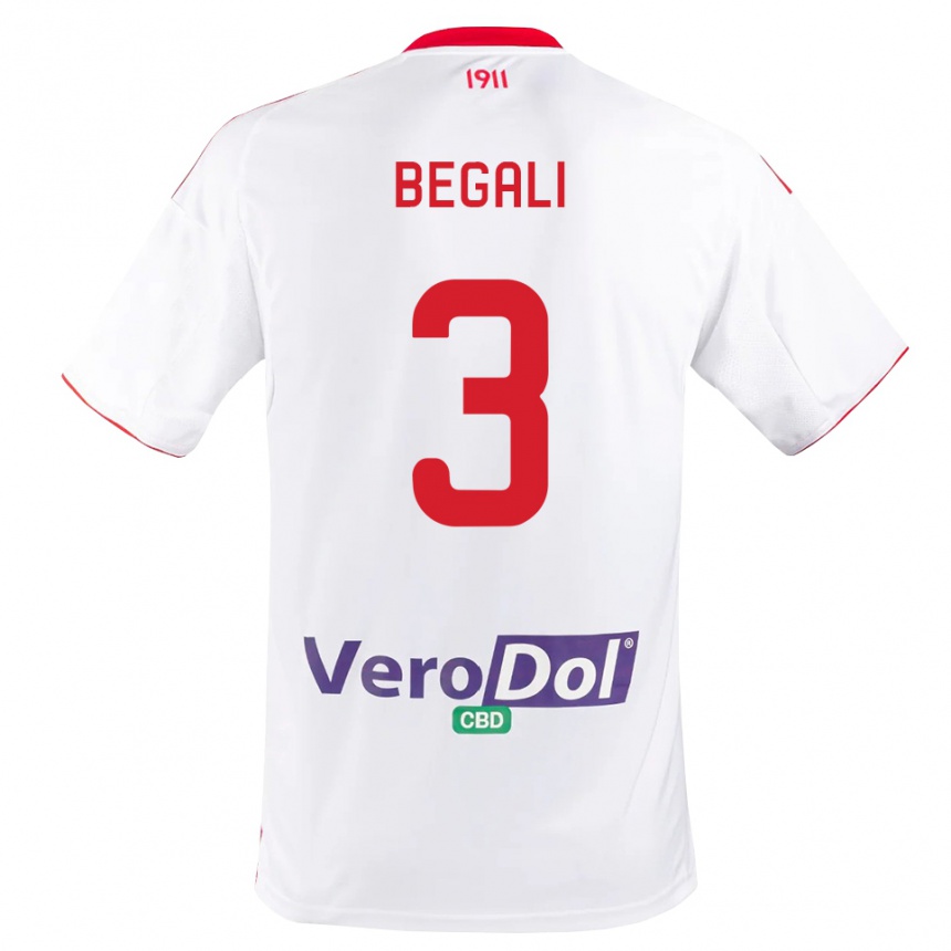 נשים כדורגל Pietro Begali #3 לבן אדום ג'רזי ביתית 2025/26