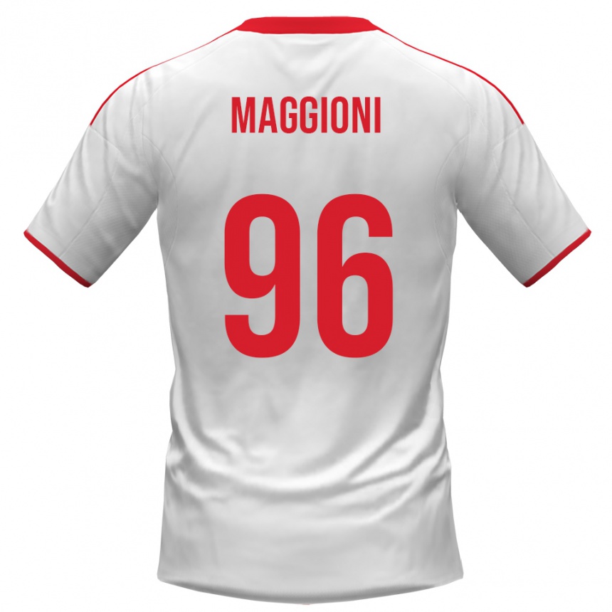 נשים כדורגל טומאסו מאגיוני #96 לבן אדום ג'רזי ביתית 2025/26