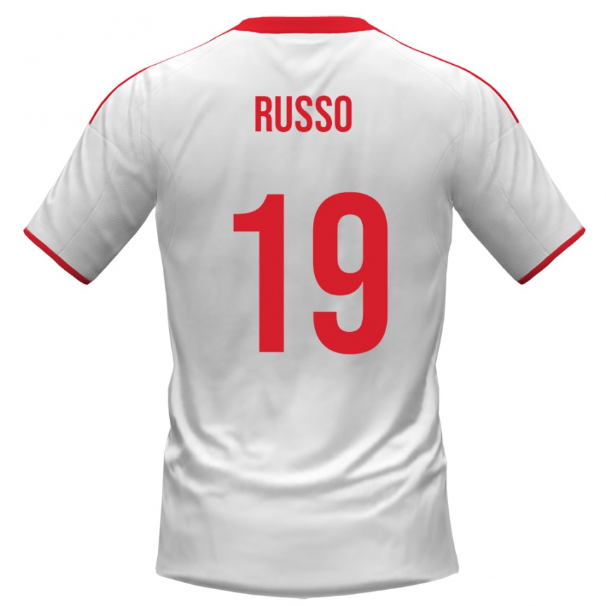 נשים כדורגל Marcello Russo #19 לבן אדום ג'רזי ביתית 2025/26