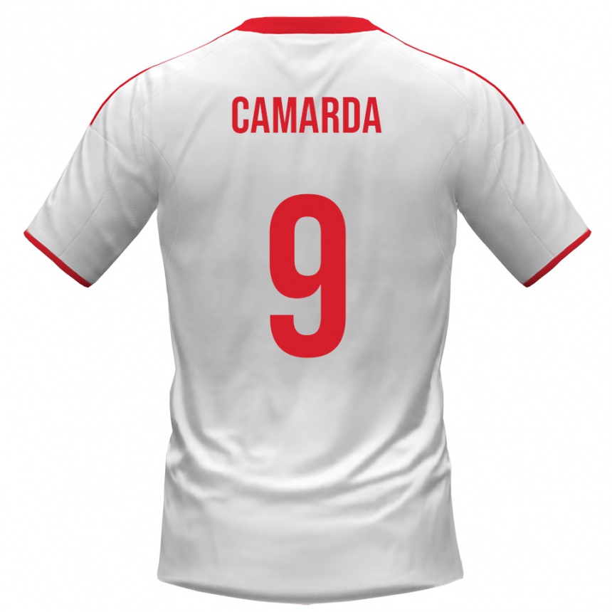 נשים כדורגל Nicolò Camarda #9 לבן אדום ג'רזי ביתית 2025/26