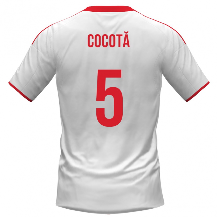 נשים כדורגל Dorian Cocotă #5 לבן אדום ג'רזי ביתית 2025/26