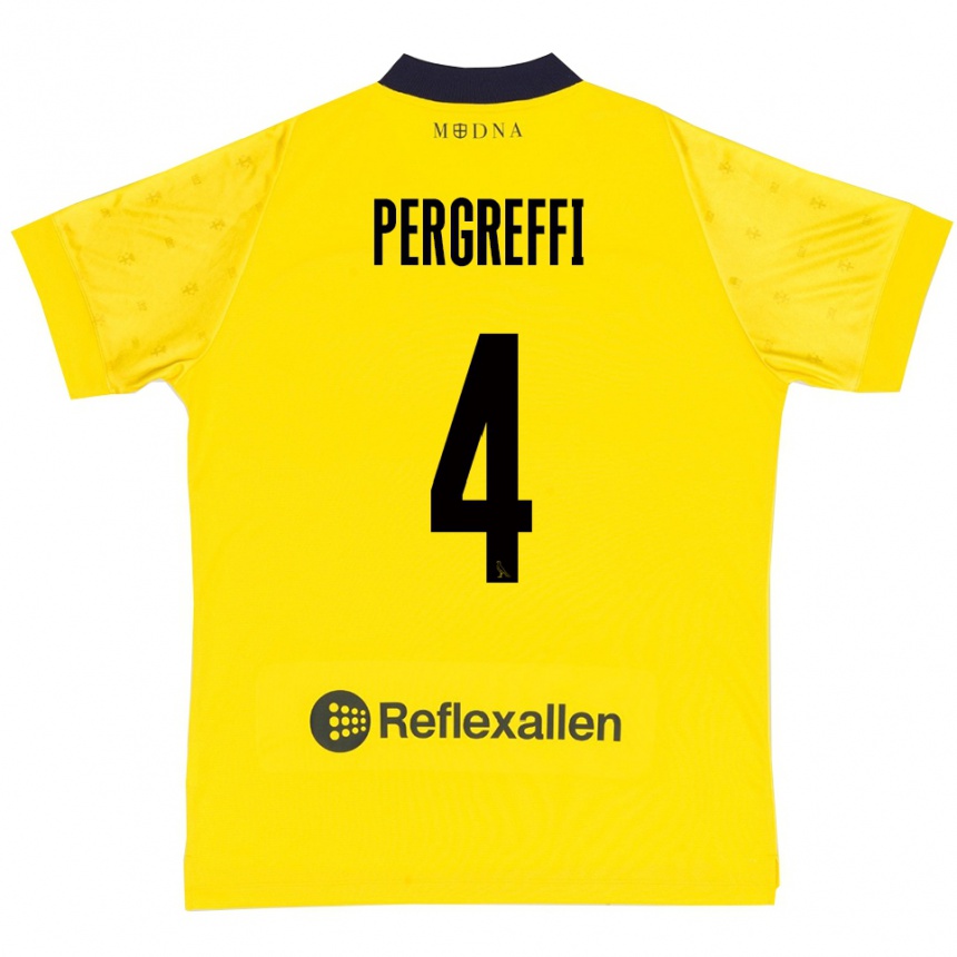 נשים כדורגל Antonio Pergreffi #4 צהוב כחול נייבי ג'רזי ביתית 2025/26