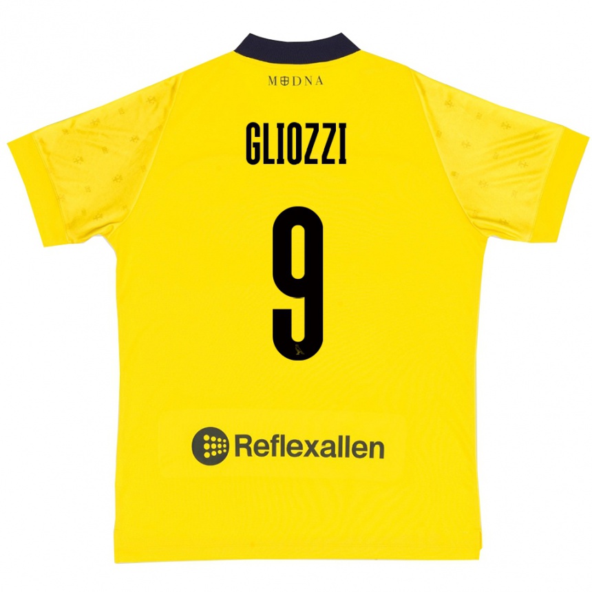 נשים כדורגל אטורה גליוצי #9 צהוב כחול נייבי ג'רזי ביתית 2025/26