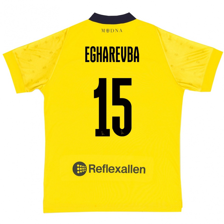 נשים כדורגל Treasure Egharevba #15 צהוב כחול נייבי ג'רזי ביתית 2025/26