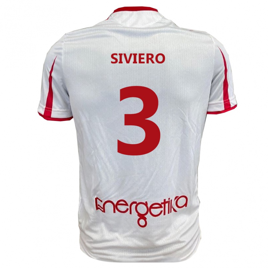 נשים כדורגל Mattia Siviero #3 לבן אדום ג'רזי ביתית 2025/26