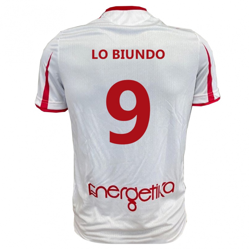 נשים כדורגל Emiliano Lo Biundo #9 לבן אדום ג'רזי ביתית 2025/26