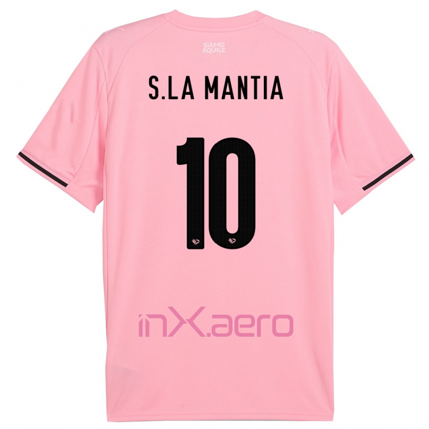 נשים כדורגל Samuele La Mantia #10 ורוד שחור ג'רזי ביתית 2025/26