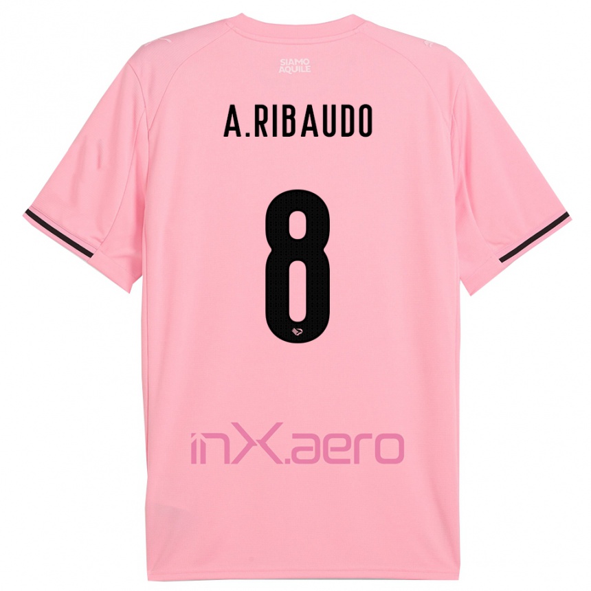 נשים כדורגל Alessandro Ribaudo #8 ורוד שחור ג'רזי ביתית 2025/26