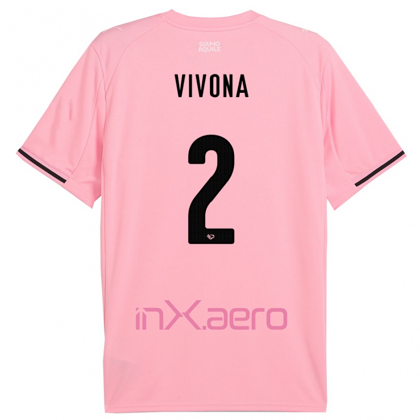 נשים כדורגל Samuele Vivona #2 ורוד שחור ג'רזי ביתית 2025/26