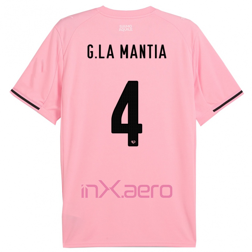 נשים כדורגל Giulio La Mantia #4 ורוד שחור ג'רזי ביתית 2025/26