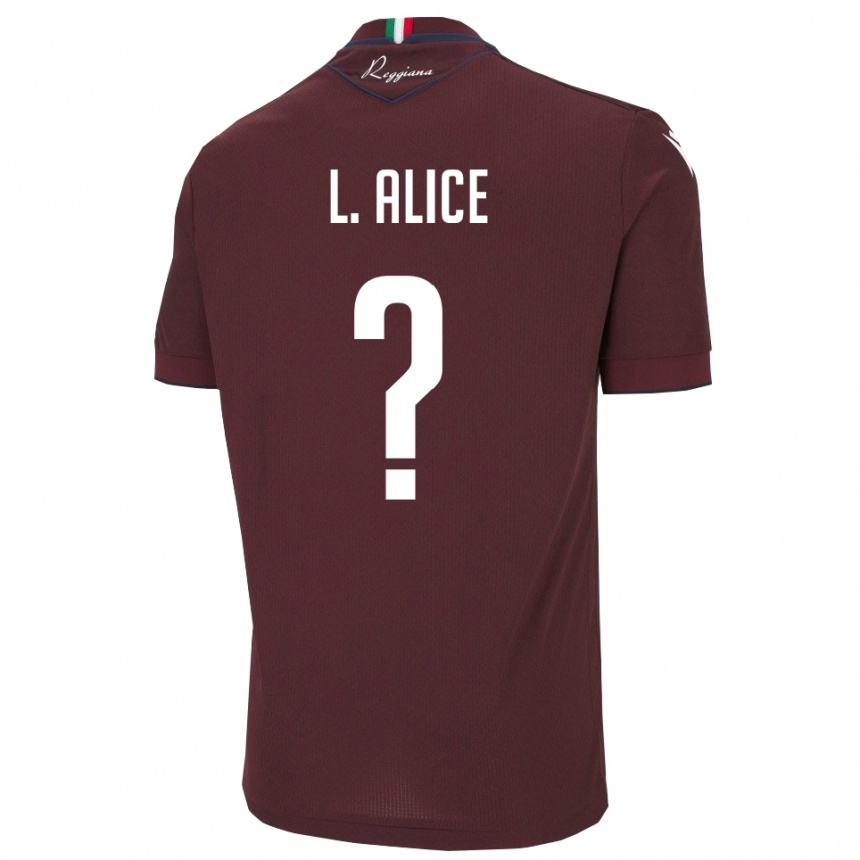 נשים כדורגל Lombardi Alice #0 בורגונדי לבן ג'רזי ביתית 2025/26