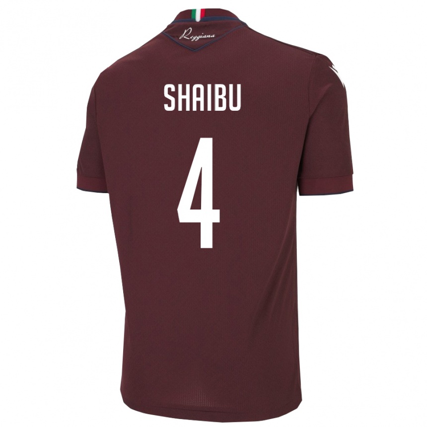 נשים כדורגל Nuhu Shaibu #4 בורגונדי לבן ג'רזי ביתית 2025/26