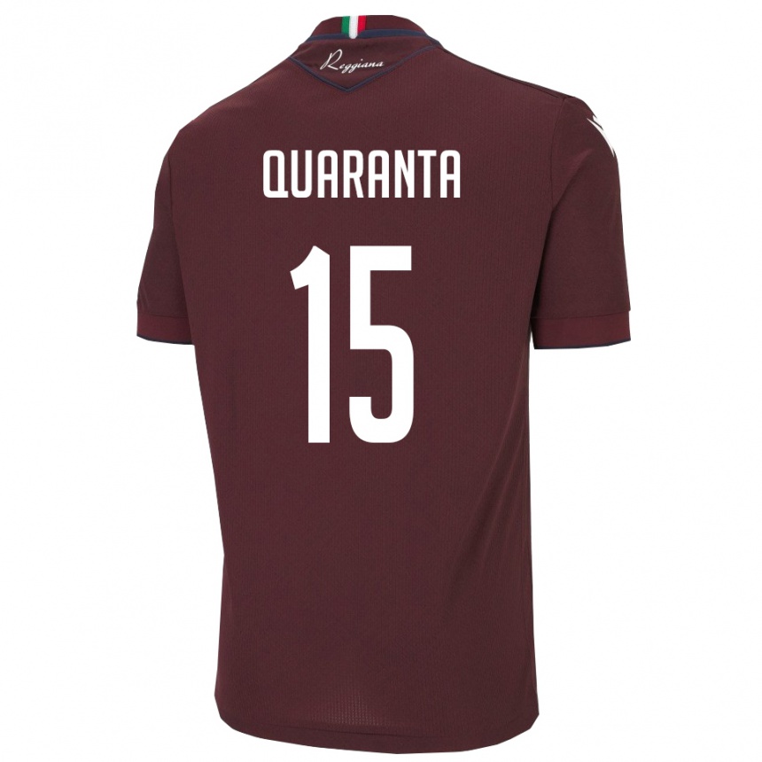 נשים כדורגל דנילו קווארנטה #15 בורגונדי לבן ג'רזי ביתית 2025/26