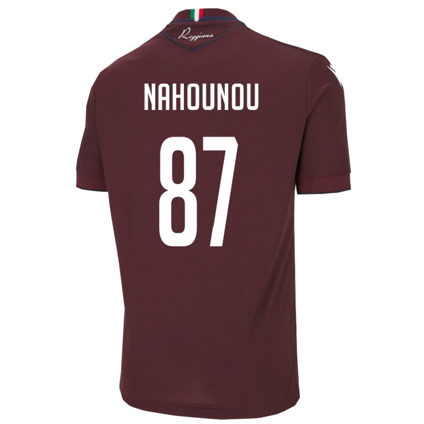 נשים כדורגל Yannis Nahounou #87 בורגונדי לבן ג'רזי ביתית 2025/26