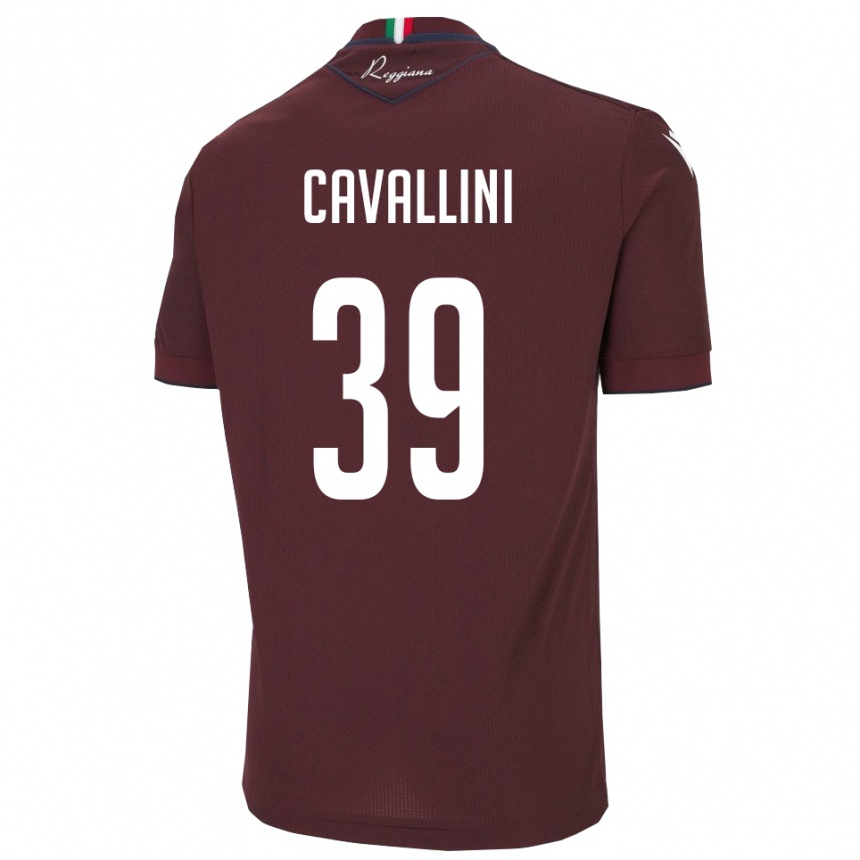 נשים כדורגל ג׳יאקומו קבאליני #39 בורגונדי לבן ג'רזי ביתית 2025/26