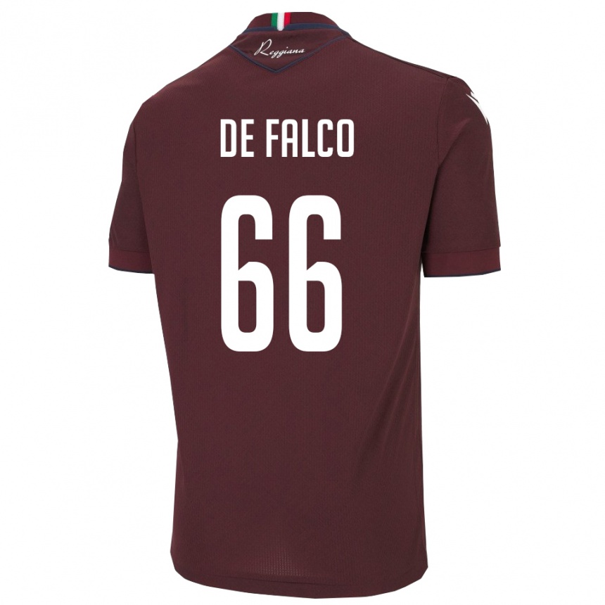 נשים כדורגל Cristian De Falco #66 בורגונדי לבן ג'רזי ביתית 2025/26