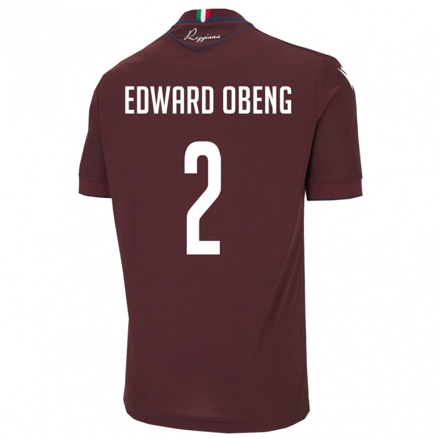 נשים כדורגל אלייז׳ה אדווארד אובנג #2 בורגונדי לבן ג'רזי ביתית 2025/26